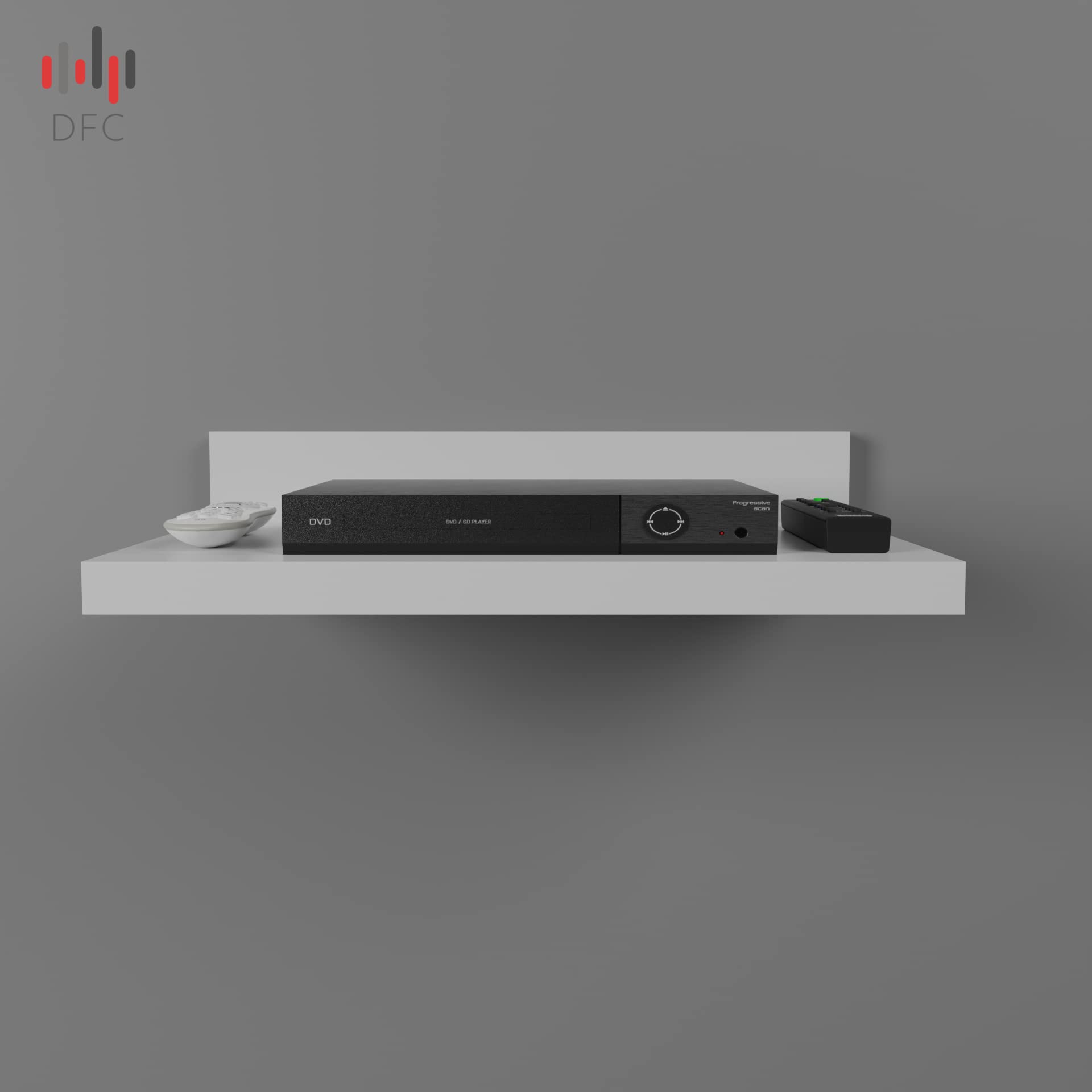 DFC Levi Engineered Wood Set Top Box Stand Wall Mounted Shelf Rack for Living Room Bedroom Multipurpose MDF Wood Display Rack for Hotels (White) 4