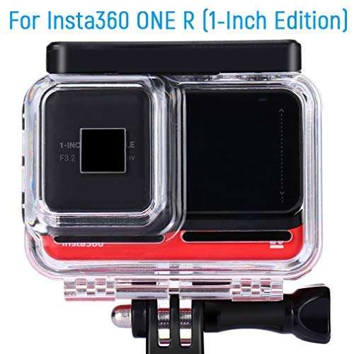 Waterproof Housing Case Compatible with Insta360 ONE R 1-INCH Edition Action Camera Co-Engineered with Leica Protective Underwater Dive Case Shell with Bracket Accessories 6