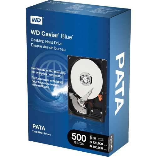 Western Digital Caviar Blue 500 GB Pata 8 MB Cache 3.5-Inch Internal Retail Kit Drives WDBAAV5000ENC-NRSN
