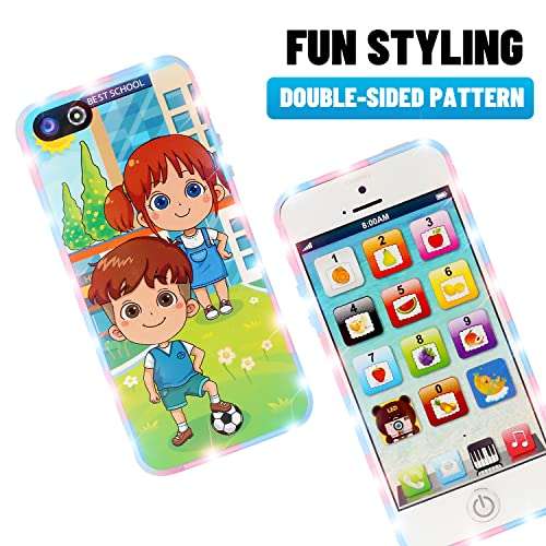 Cooplay 1X Child Phone Toy Toddler Rechargeable Smart Phone Play Music Song Educational Recharge Type-C Mobile for Baby Kids Children Infant 3