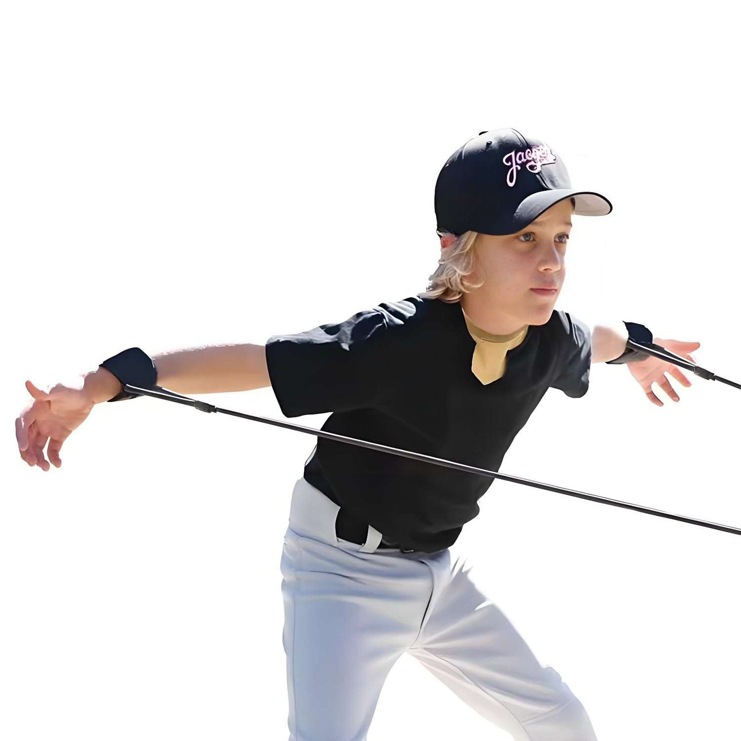 ZZHXSM Baseball Training Band Sports Resistance Band Arm Strength Training Softball Baseball Pitching Training Equipment for Teens Adults (30 lbs, Black) 4