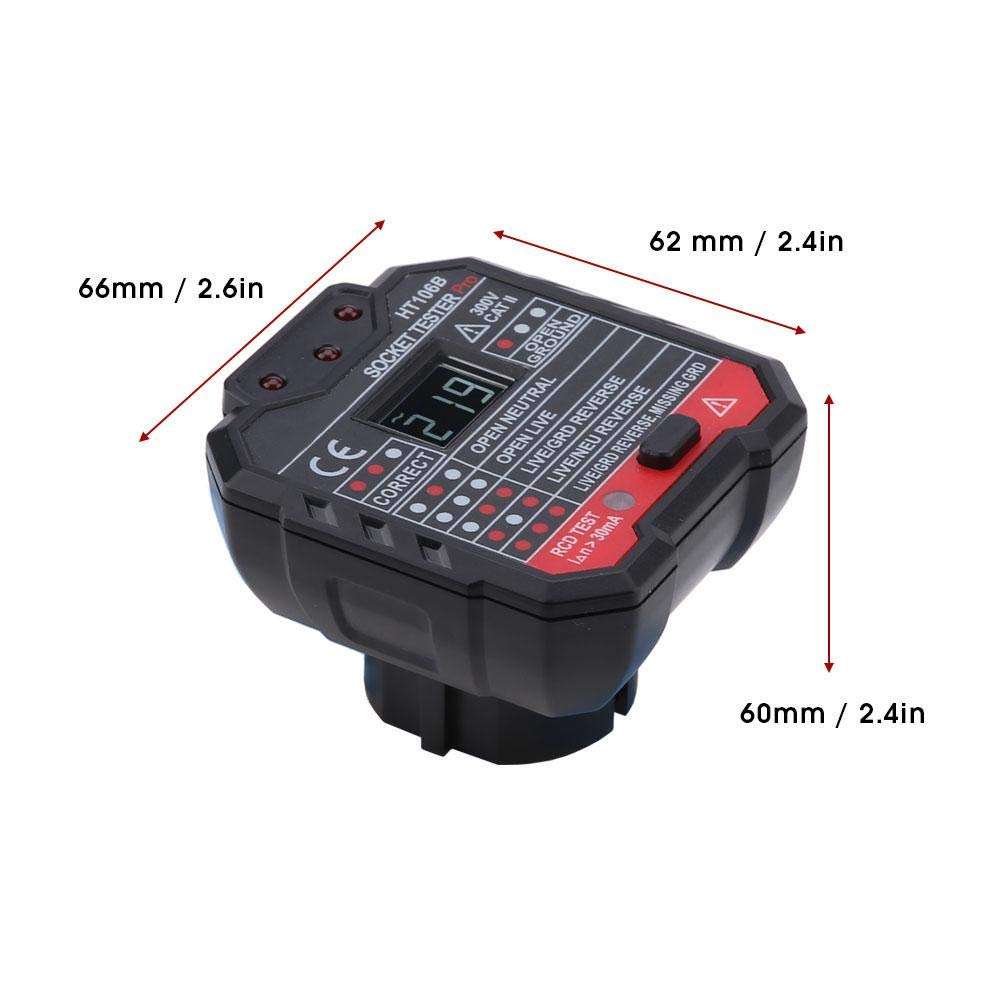 Electric Socket Tester, Portable Lightweight Ht106D/Ht106B/Ht106E Multifunction Electric Socket Tester Mains Fault Checker Tool#2 5