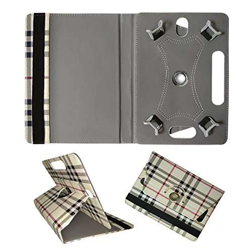 Fastway Rotating Leather Flip Case for I Kall N10 8 GB 10.1 with Wi-Fi+4G Tablet Cover Stand Cream 5