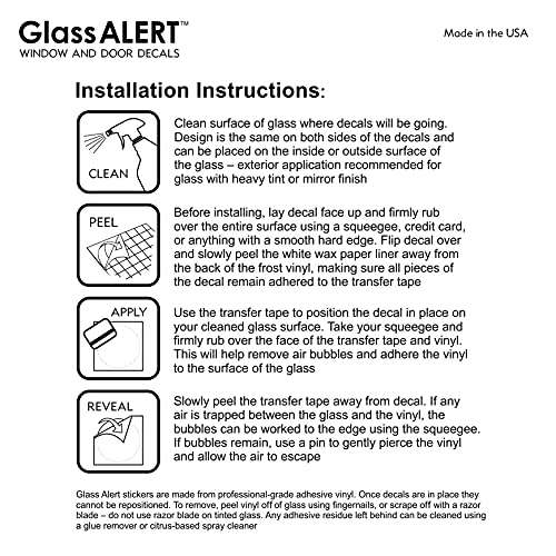 Sliding Glass Door Stickers - Glass Sticker Decals for Windows and Glass Doors - 3 Frost Vinyl Window Stickers - Bird Window Decals by Glass Alert (Bee) 5