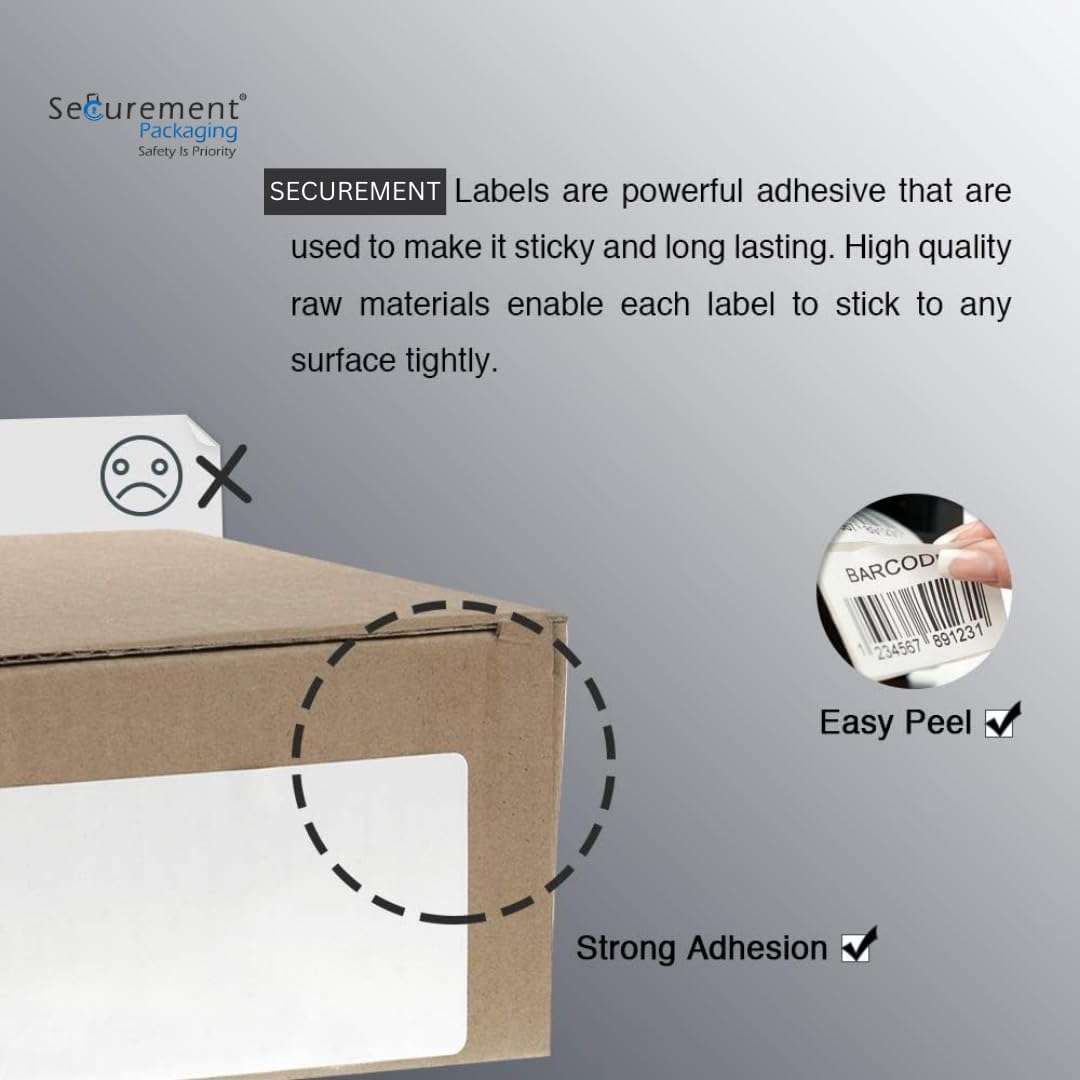 SECUREMENT Direct Thermal Barcode Labels Stickers (2x1 Inch / 50x25 mm) 1000 Labels/Roll (1 Roll) 3