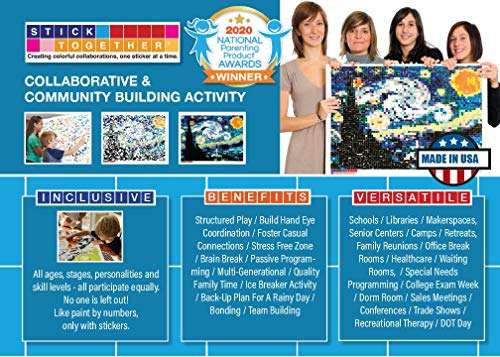 Huge Mosaic Puzzle Poster Kits | Group Project | No Mess Paint by Sticker | Stay at Home Activity | Classroom | One Sticker at a Time! | Large Starry Night | Learning Fun | 40” X 36” Giant Poster 5