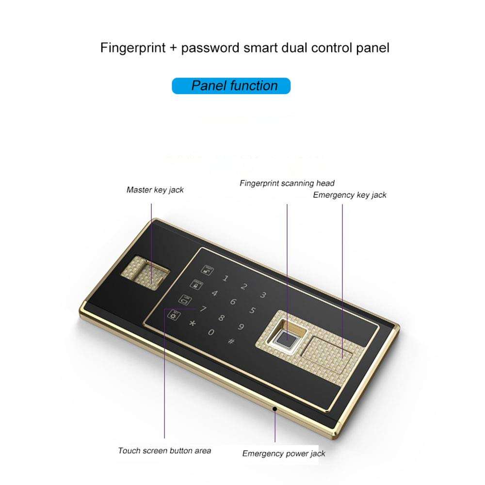 WXLSQ Digital Electronic Safe Security Box, Deposit Safe for Home & Office, Cabinet Safe, Fingerprint Recognition System Lock Box Security Safe Box,Brown 5