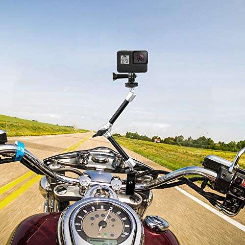 TOAZOE 11'' Articulating Friction Magic Arm Super Clamp Mount with Phone Holder, Adjustable Camera Mount Kit for DSLR Camera, LCD Monitor, Video Vlog Rig, Smartphone 4