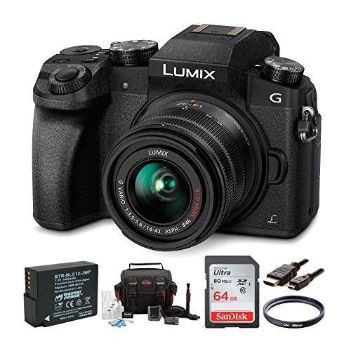 Panasonic LUMIX G7 Camera with 14-42mm Lens + 64GB SDHC + Accessory Bag Bundle (6-Items) 1