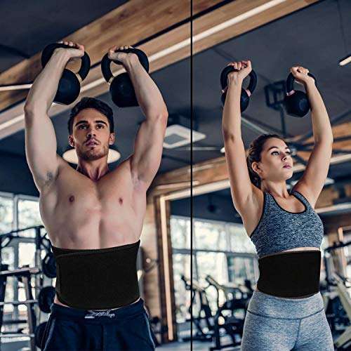 Optimum Sweat Slim Weight Loss Belt (Waist Trimmer) for Men & Women - Single Unit (Black, Medium) 3
