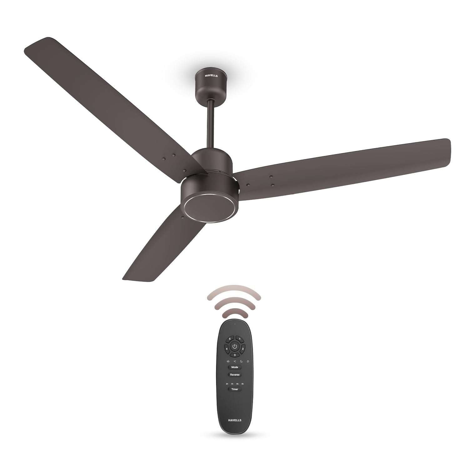 Havells FAB BLDC Ceiling Fan 1200mm, 380 RPM, Savings upto 65%, Reverse Rotation, 4 Modes (Boost, Sleep, Breeze, Mop), Low Wattage 30W, Low Noise, Air Flow:225 CMM, 3 Year Warranty, Cocoa Brown 1