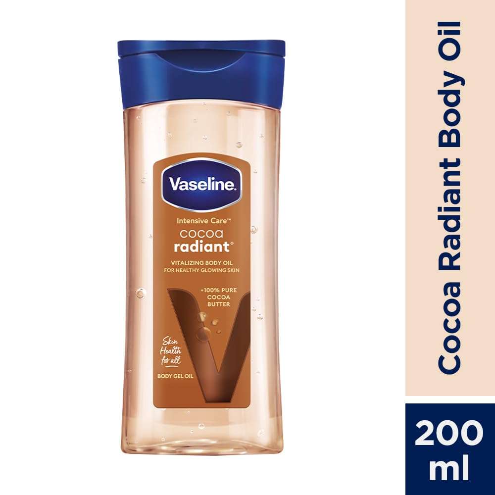 Vaseline Intensive Care Cocoa Radiant Body Oil | With Cocoa Butter | Non-Greasy Formula for Dry Skin | 200 ML 3