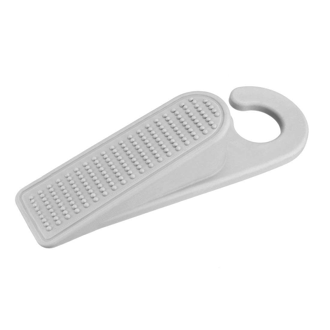 uxcell Rubber Door Stopper Door Stop Wedge Floor Anti-Slip Doorstop Lock with Hook Gray 4pcs 1
