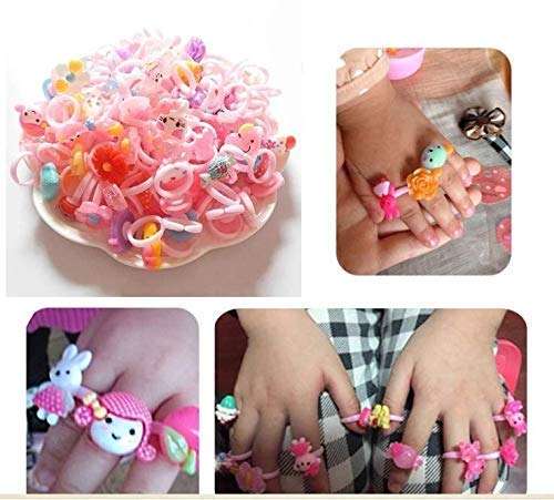 MM RETAILS Little Girl Cute Lovely Jewellery Rings Girl Pretend Play and Dress Up Rings for Party Rings Set Cartoon Cute Kids Accessory Gift for Children (Pack of - 12) 6