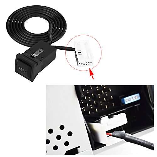 Keenso Audio USB Female AUX Adapter Cable, Premium ABS Plastic and Metal Car USB AUX Audio Cable Switch and Cable 3