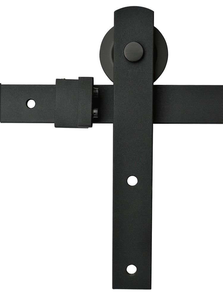 Seleq 6Ft Black Rustic Sliding Barn Door I-Shape Hangers Hardware Kit 1