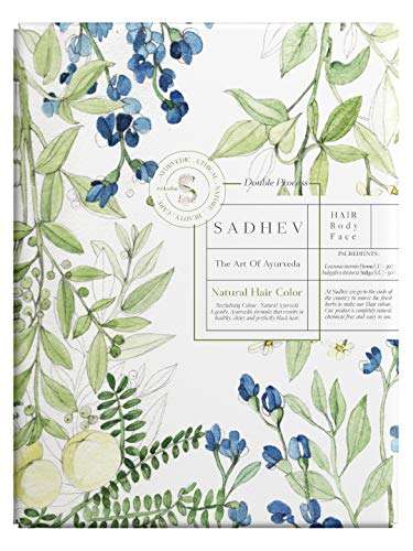 Sadhev - Ayurvedic Hair Colour - Double Process, Sadhev - Ayurvedic Shampoo - Coconut & Hibiscus and Sadhev - Depigmentation Bathing Bar - Sandal & Saffron Combo 2