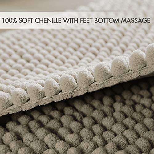 JTdiffer Bathroom Rug 20x32 inch Non Slip, Super Absorbent Bathroom Mat, Extra Soft Bath Mat and Quick Dry Chenille Bath Rugs Carpet for Tub, Shower, Bath Room, Bedroom, Kitchen, Sink (Pink) 6