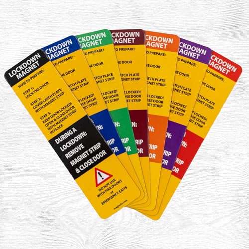 50 Pack - Lockdown Magnetic Strips for School Lockdowns - New and Improved! Durable 30mil Magnetic Strip (50, Blue)… 4