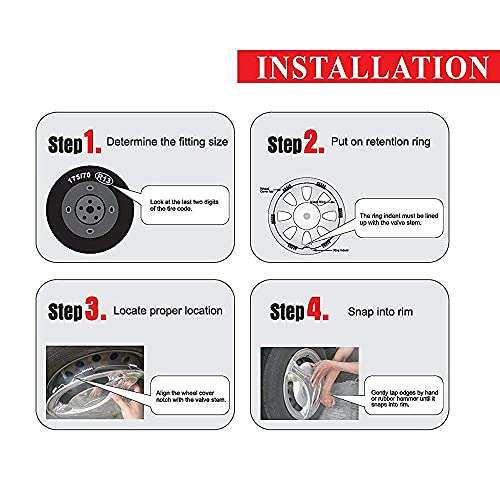 Auto Pearl - Premium 12" inch | Set of 4 Pcs | Press Type Hubcap Wheel Cover Replacements for OEM Steel Wheels ABS with Retention Ring |- for- Alto8002016| Black Voilet 5