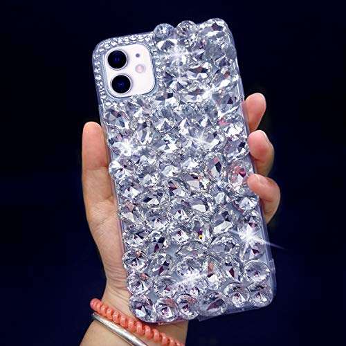 Bonitec for iPhone 11 Case 3D Glitter Sparkle Bling Case for Women Luxury Shiny Crystal Rhinestone Diamond Bumper Clear Gems Protective Case Cover 3