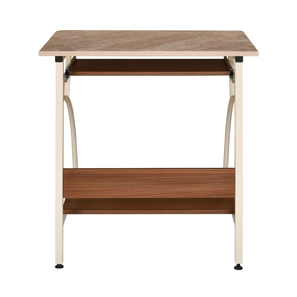 Nilkamal Alwin Computer Table|Engineered Wood|Dedicated Keyboard Drawer|CPU Shelf|Ideal for Living Rooms, Bedrooms, Offices, Library, Computer Rooms|Ivory/Walnut 5