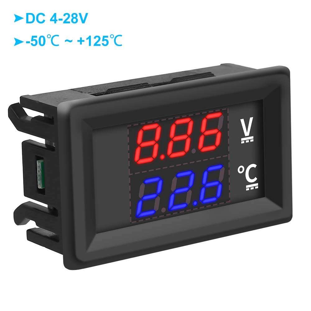 Temperature Gauge Sensor for Car, Icstation DC 4-28V Digital Temperature Meter with NTC Waterproof Probe -50~125℃ Digital Thermometer for Reptile Tank Thermostat Regulator for Vehicle 3