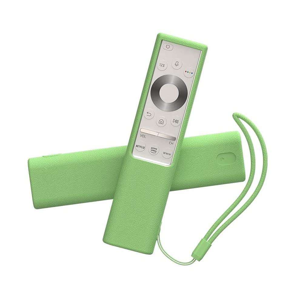 Oboe Silicone Protective Case for Samsung BN59-01311 Smart TV Remote Shockproof Anti-Slip Battery Cover for Samsung QLED TV Smartone Remote Anti-Lost with Remote Loop (Glow in Dark Green) 1