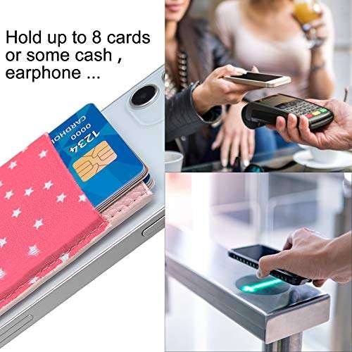 Senose Phone Card Holder, Stick on Wallet for Cell Phone Stretchy Sleeves ID Credit Card Phone Pocket Card Holder Compatible for Samsung Galaxy, iPhone, Android Smartphones 2