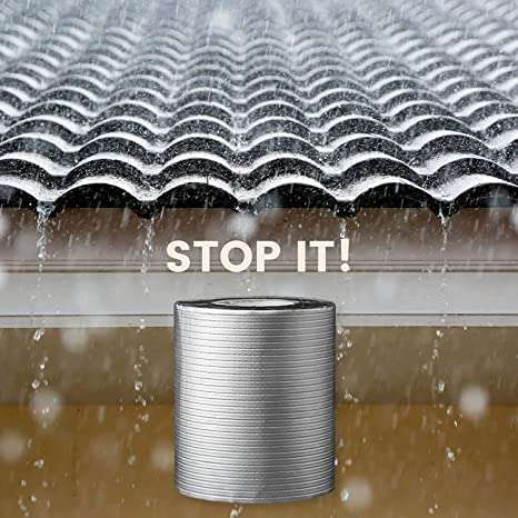 EarthWhisk Leakage Repair Waterproof Tape for Pipe Leakage Roof Water Leakage Solution Aluminium Foil Tape Waterproof Adhesive Tape Sealing Butyl Rubber Tape for Surface Crack, Pipe 6