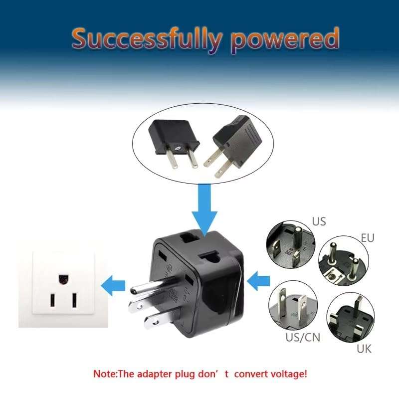 Travel Plug Adapter (Type B),Vsanstar 2 in one Universal Travel Adapter Socket for USA,Japan,Canada,Philippines - 3 Pack [Grounded & Universal] 6