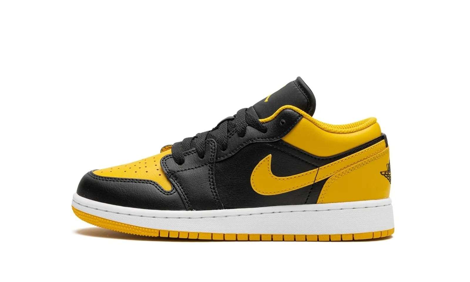 NIKE Jordan Big Kid's 1 Low Black/Yellow Ochre-White (553560 072) - 6 1