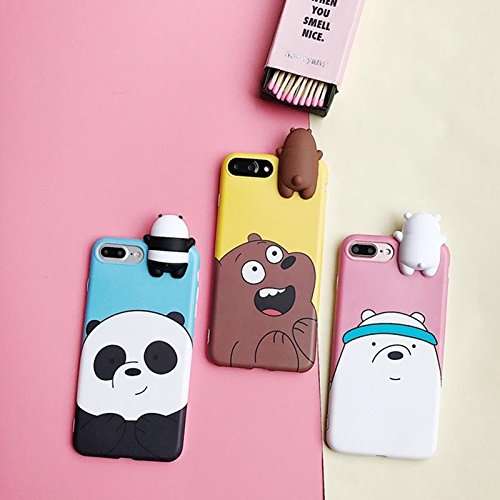 Aikeduo for 3D Cartoon Animals Cute We Bare Bears Soft Silicone 6S Case Cover Skin 3pcs Sell for iPhone 6s case (iphone6/6s) 3