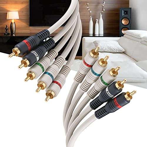 STEREN Component Video Cable - 12 Ft RCA Cable - DVD Cables to Connect to The TV - Component Cables - 5 RCA Cable - RCA to Component - 5 RCA Component Video and Audio Cable - 3.6 Meters 254-612IV 5
