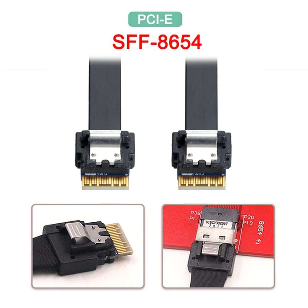 NFHK PCI-E Slimline SAS 4.0 SFF-8654 4i 38pin Host to SFF-8654 Slim SAS Target Cable 40cm 3