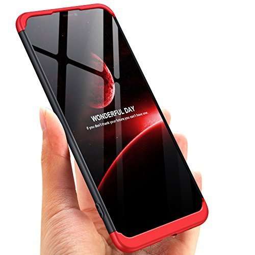 New Breed 360 Degree Protection Hybrid Hard Bumper Back Case Cover for Vivo 9 (Black & Red)