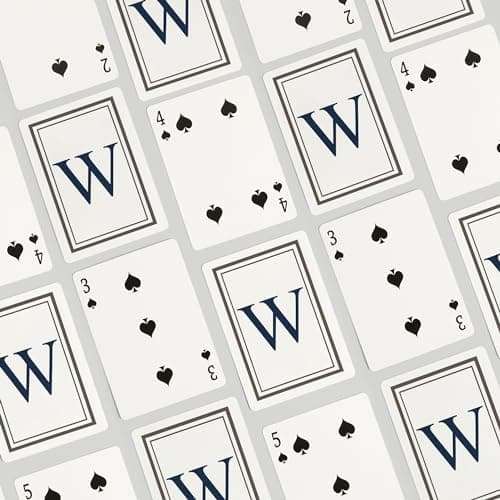 Lantern Press Monogram, Estate, Gray and Blue, W (52 Playing Cards, Poker Size Card Deck with Jokers) 4