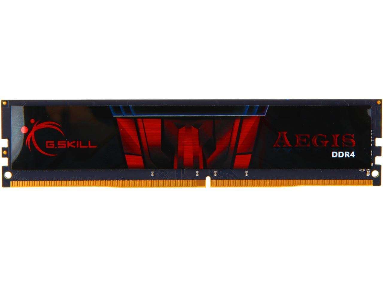 G.SKILL AEGIS Series DDR4 RAM 16GB (1x16GB) 2666MT/s CL19-19-19-43 1.20V Intel AMD Desktop Computer Memory U-DIMM (F4-2666C19S-16GIS) 1