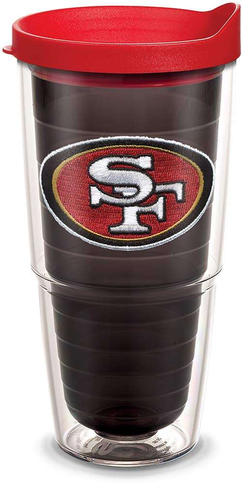 Tervis Made in USA Double Walled NFL San Francisco 49ers Insulated Tumbler Cup Keeps Drinks Cold & Hot, 24oz, Primary Logo - Quartz Inner 1