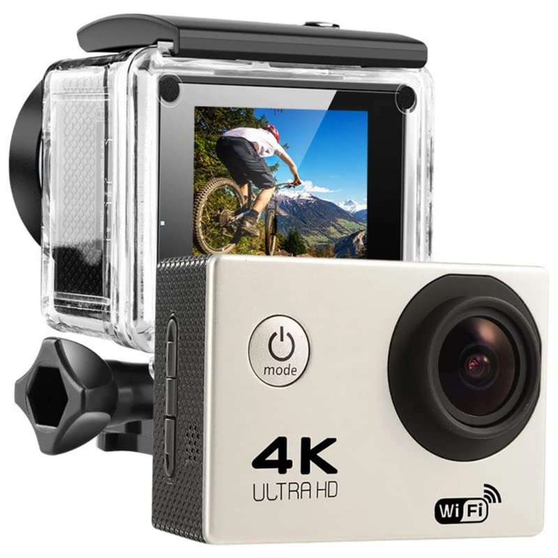 Drumstone 4K Action Camera Ultra HD 170D Wide Angel Go Waterproof Pro Sports Video 1080 Camera, Dual 2 Inch LCD 16 MP Image Sensor 170 Wide-Angle Lens (5 Year Replacement Warranty)| for Vlog & Travel