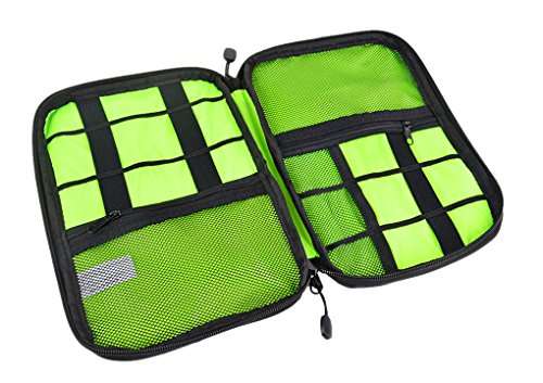 Double Layer USB Cable Hard Drive Case Electronics Accessory Organizer iPad Tablet Cellphone Cord Shuttle SD Card Reader Holder Travel Carrying Storage Bag Headphone Charger Clutter Protection Case 4