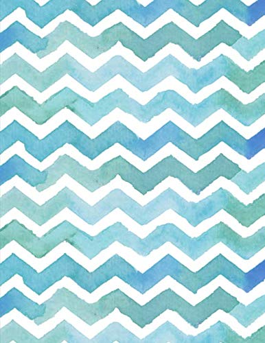 Graph Paper Notebook: Quad Ruled Graphing Paper, 200 Pages, Blue Green Chevron (8.5x11)