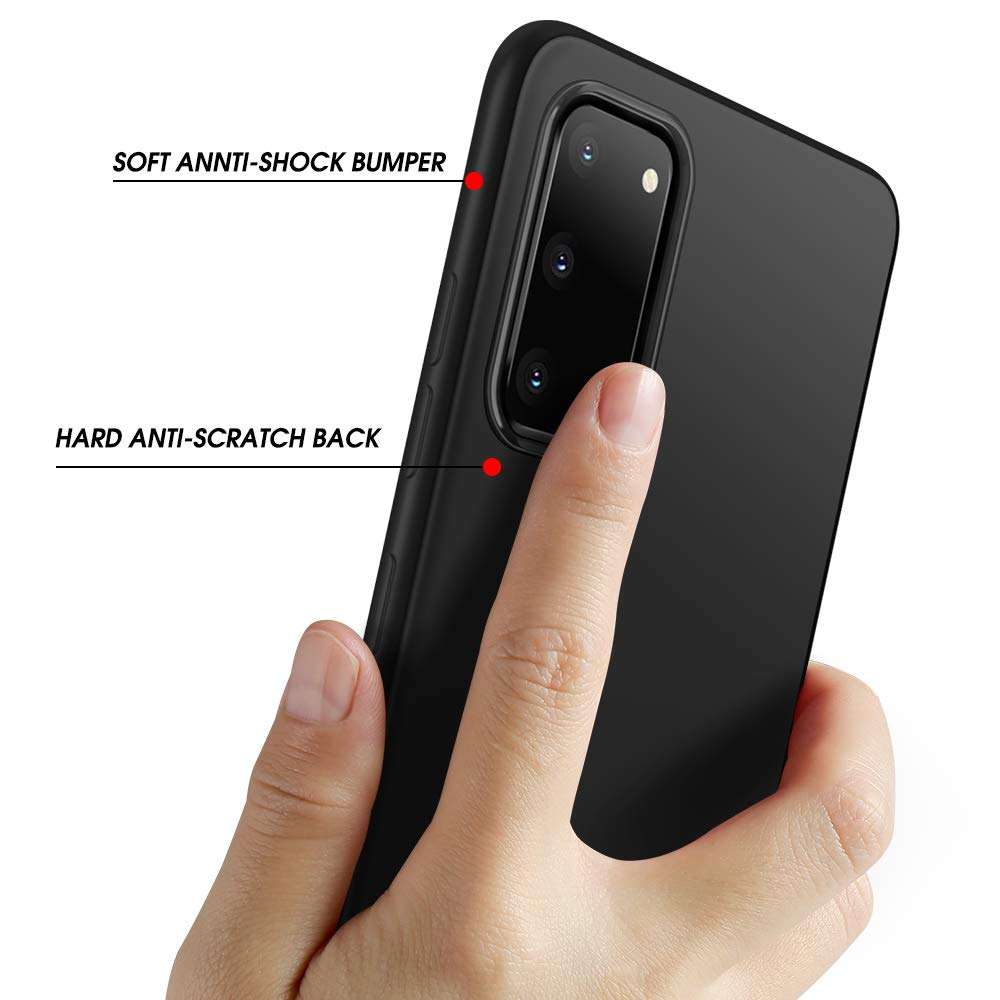 X-level Samsung Galaxy S20 Case Translucent Matte Finish Slim Hard Case with Soft TPU Edge Shockproof and Anti-Fingerprint Cover Case for Samsung Galaxy S20 5G 6.2 Inch - Black 5