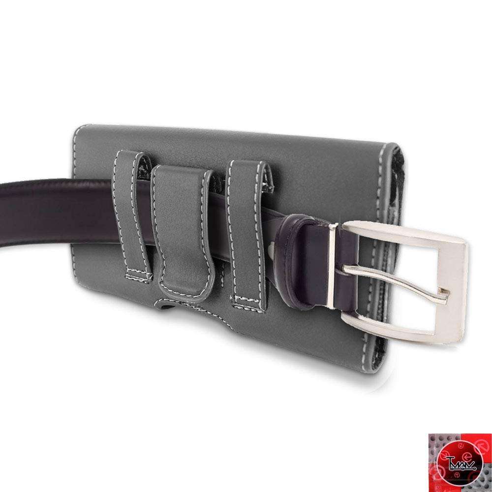 for LG Stylo 3 Case, Boost Mobile LG Stylo 3 Case; T MAN [ XL Size] [Belt Holster] Sideways Horizontal Leather Holster Carry Pouch Case for LG Stylo 3(Fits The Phone with Thick Protective Cover on) 3