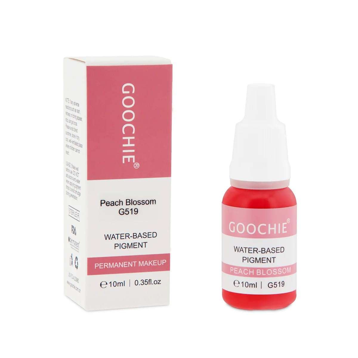 GOOCHIE Peach Blossom Semi-Organic Liquid Water-Based Micro Pigment EU Standard Machine Permanent Makeup Pigment 10ml - G519 1