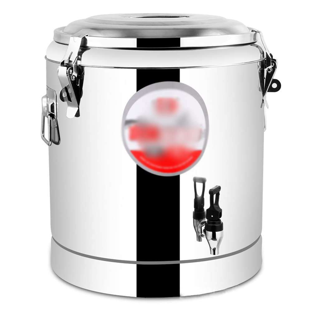 Insulation Bucket with Faucet, Double-Layer Stainless Steel Commercial Beverage Dispenser, Coffee Urn Insulation Container for Parties Cafeterias Hotels/304/50L