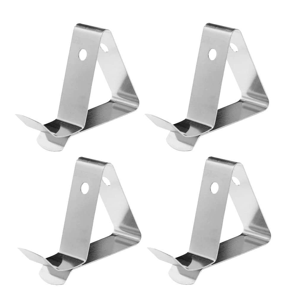 4 Pcs Silver Accurate Thermometer Pot Clips, Stainless Steel Temperature Clips for Probe, Ambient Thermometer Probe Holders for Temperature Reading Timers 1