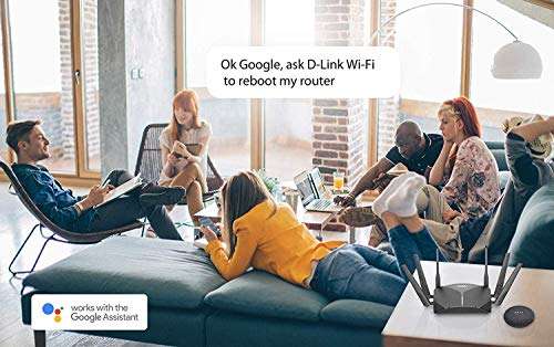 D-Link DIR-3060 WiFi Router AC3000 Mesh Smart Internet Network Compatible with Alexa & Google Assistant, MU-MIMO Tri Band Gigabit Gaming Mesh, Black 5