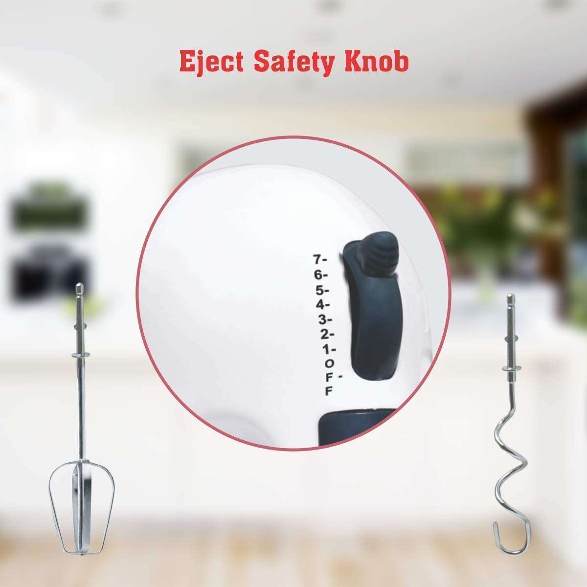 DONDA High Speed Hand Blender Hand Mixer for for Cake Making and Whipping Cream with 7 Speed Control | Electric Egg Beater (260 W) (White) 6