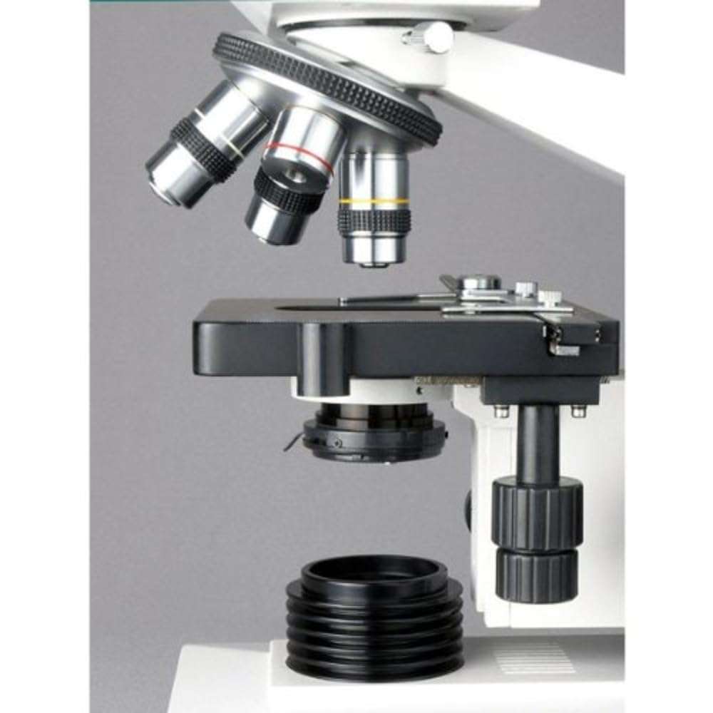 AmScope B490B-LED Compound Binocular Microscope, WF10x and WF20x Eyepieces, 40X-2000X Magnification, Brightfield, LED Illumination, Abbe Condenser, Double-Layer Mechanical Stage, Sliding Head, High-Resolution Optics, Anti-Mold 6